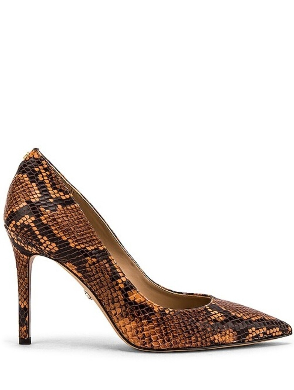 Sam Edelman Orange/Brown Snake-Print Pointed Toe Pump Size 8